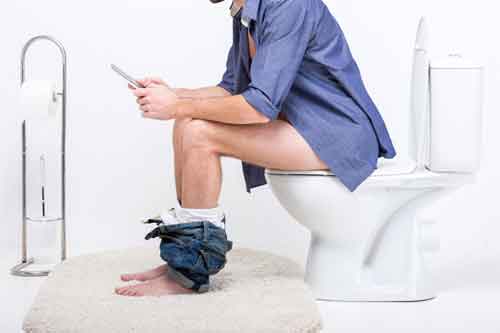 75% of Americans admit to bringing their phone to the bathroom.
