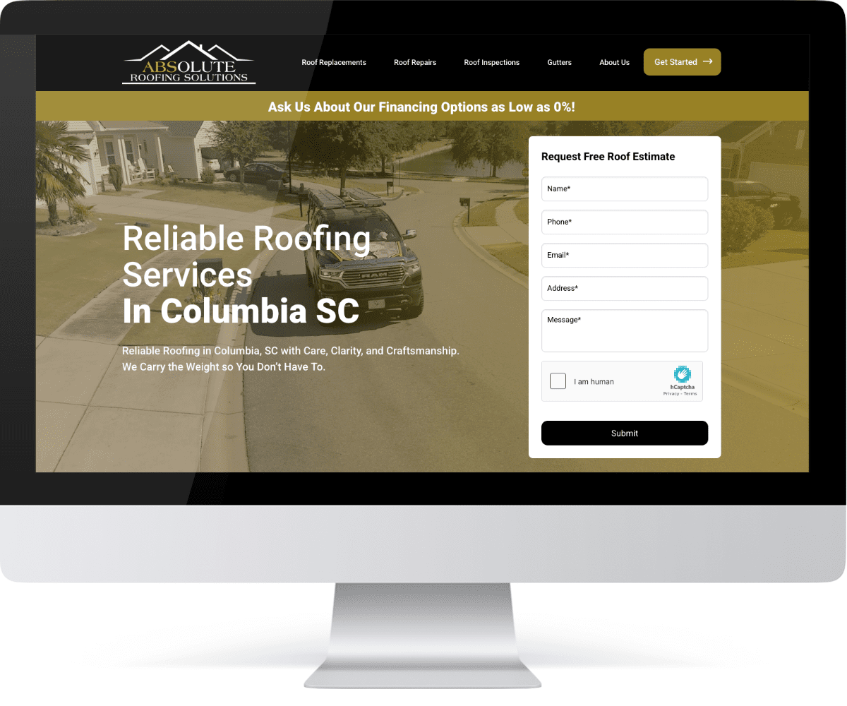 Absolute Roofing Solutions Website Preview