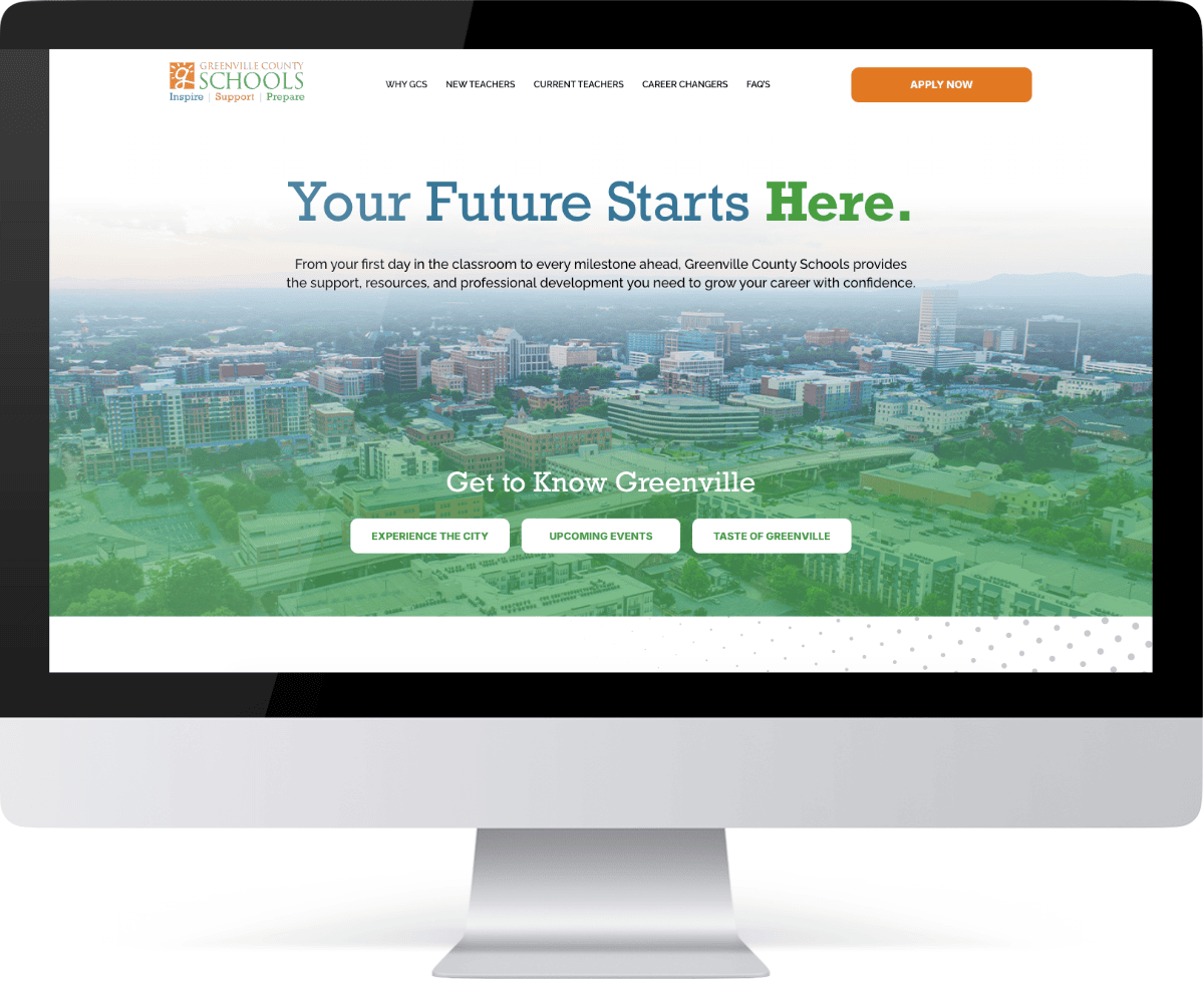 greenville county schools website desktop mockup